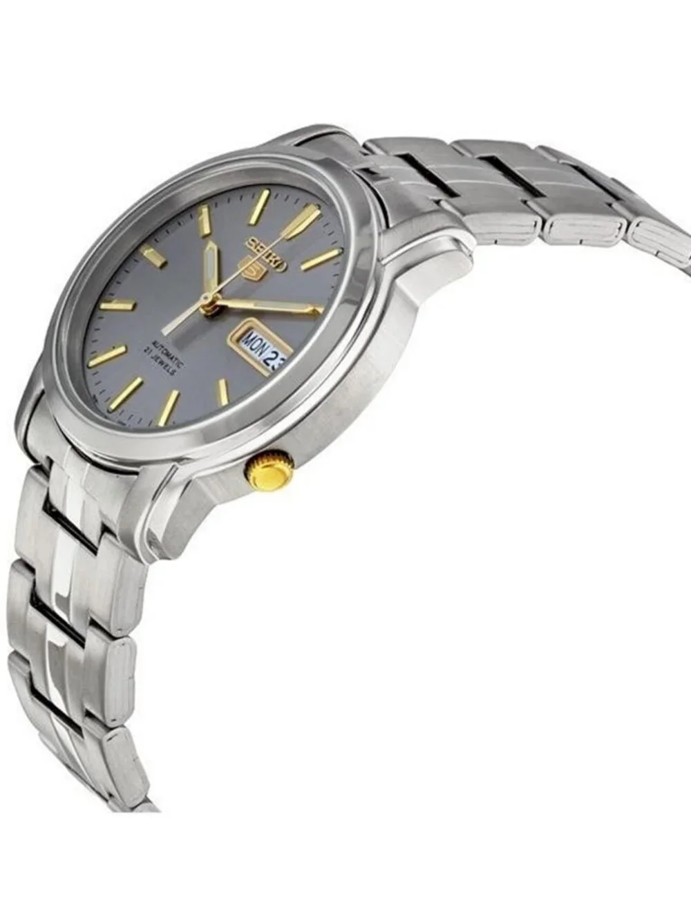 NWT Seiko 5 Automatic Grey Dial Stainless Steel Men's Watch